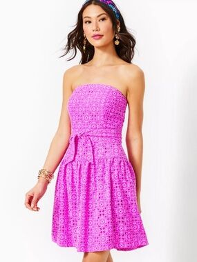 Lilly Pulitzer Pink Akela Strapless Eyelet Summer Dress | Orchid
Oasis